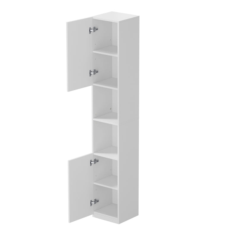 Oikiture Bathroom Cabinet Storage High Gloss Cupboard Toilet White