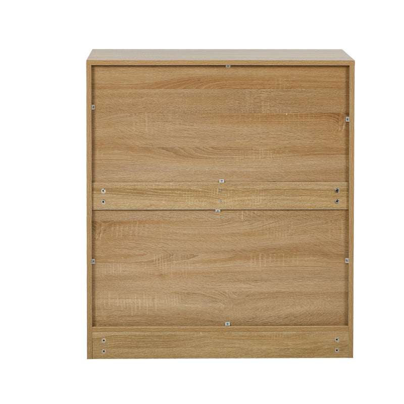 Oikiture Storage Cabinet Buffet 4 Drawer Freestanding Cupboard Natural