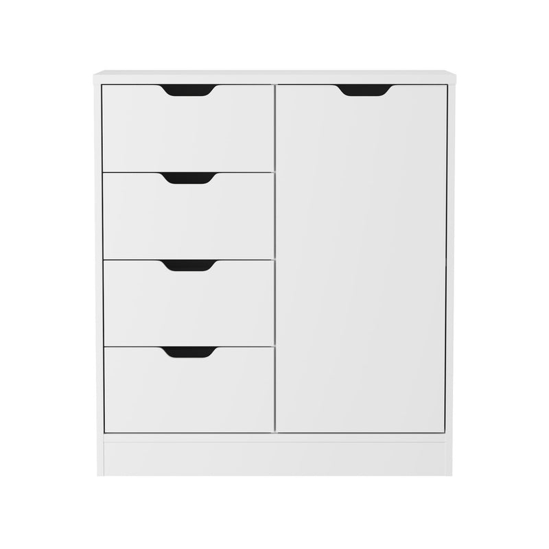 Oikiture Storage Cabinet Buffet 4 Drawer Freestanding Cupboard White