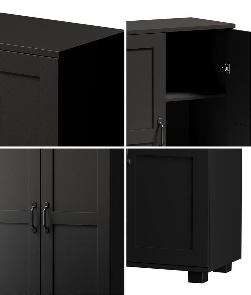 Oikiture Storage Cabinet Buffet Sideboard 2 Door Black
