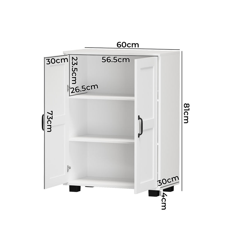 Oikiture Storage Cabinet Buffet Sideboard 2 Door White