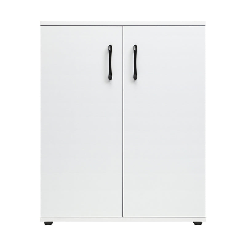 Oikiture Storage Cabinet 3 Shelves Freestanding White