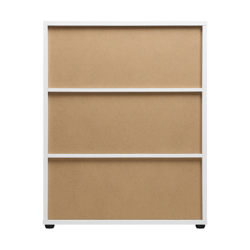 Oikiture Storage Cabinet 3 Shelves Freestanding White