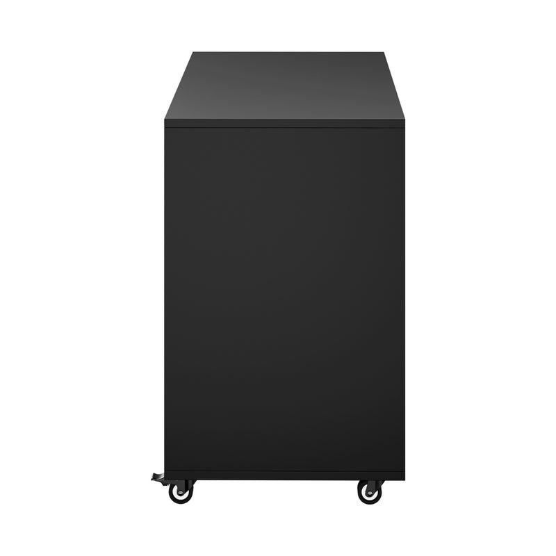 Oikiture Filing Cabinet 1 Door 5 Drawer Mobile Office Storage Black