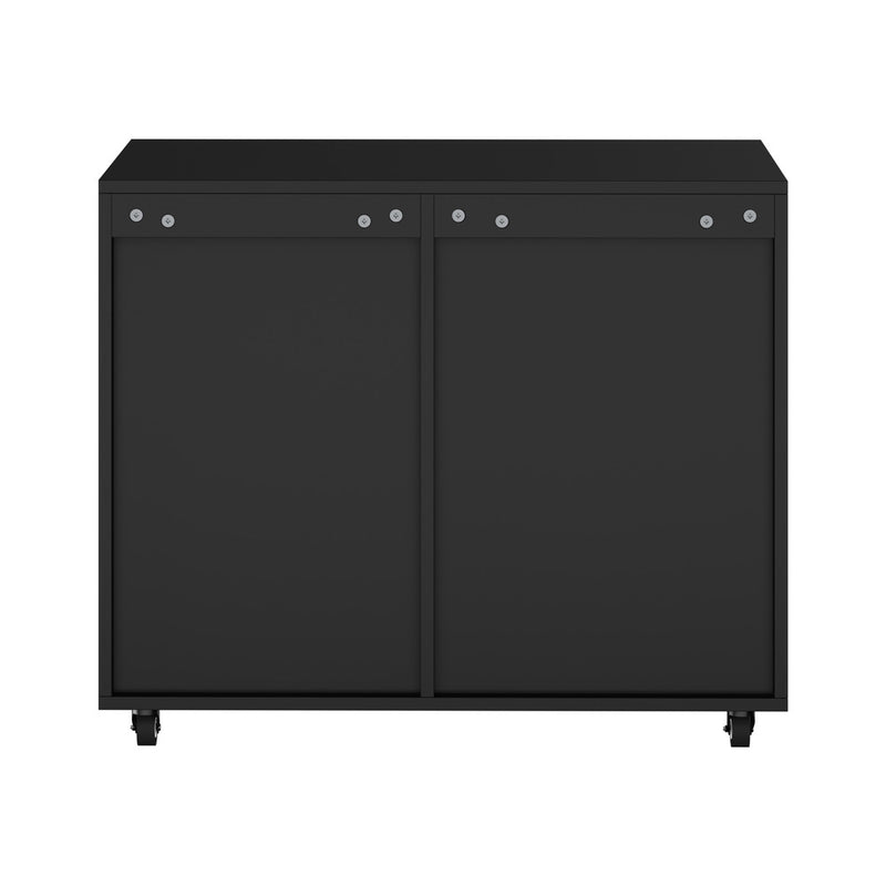 Oikiture Filing Cabinet 1 Door 5 Drawer Mobile Office Storage Black