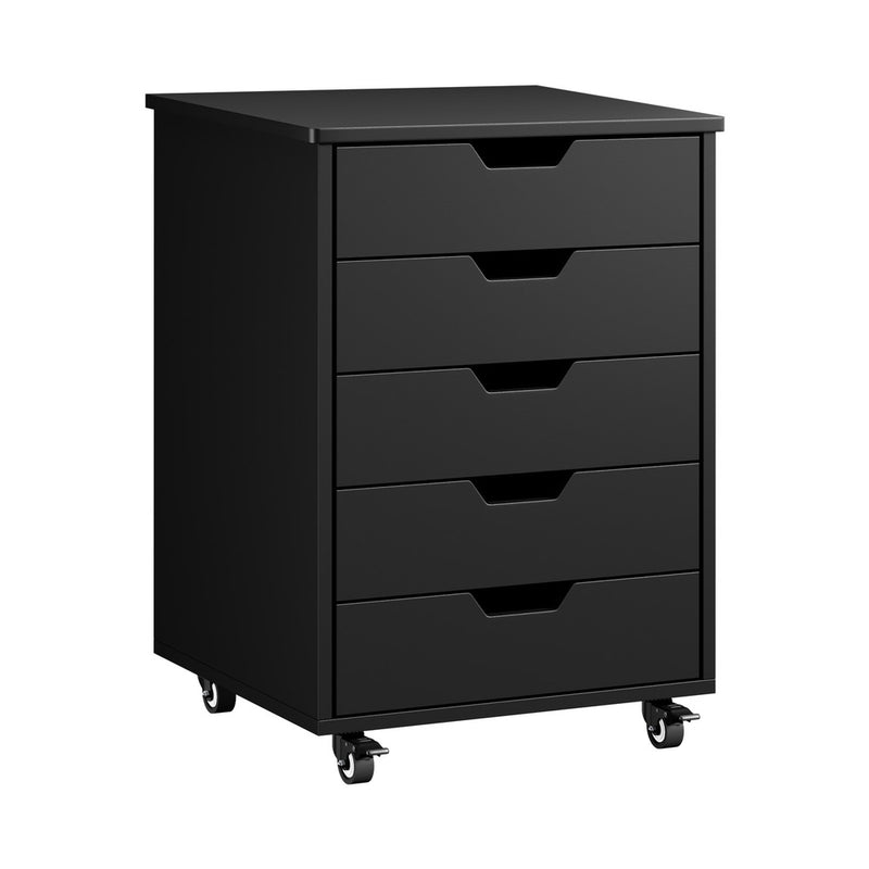Oikiture 5 Drawer Mobile Filing Cabinet Storage Home Office Black