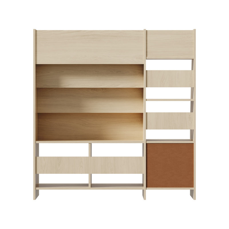 Oikiture Kids Bookshelf Organiser Storage Magazine Rack Natural