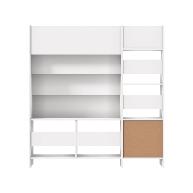 Oikiture Kids Bookshelf Organiser Storage Magazine Rack White