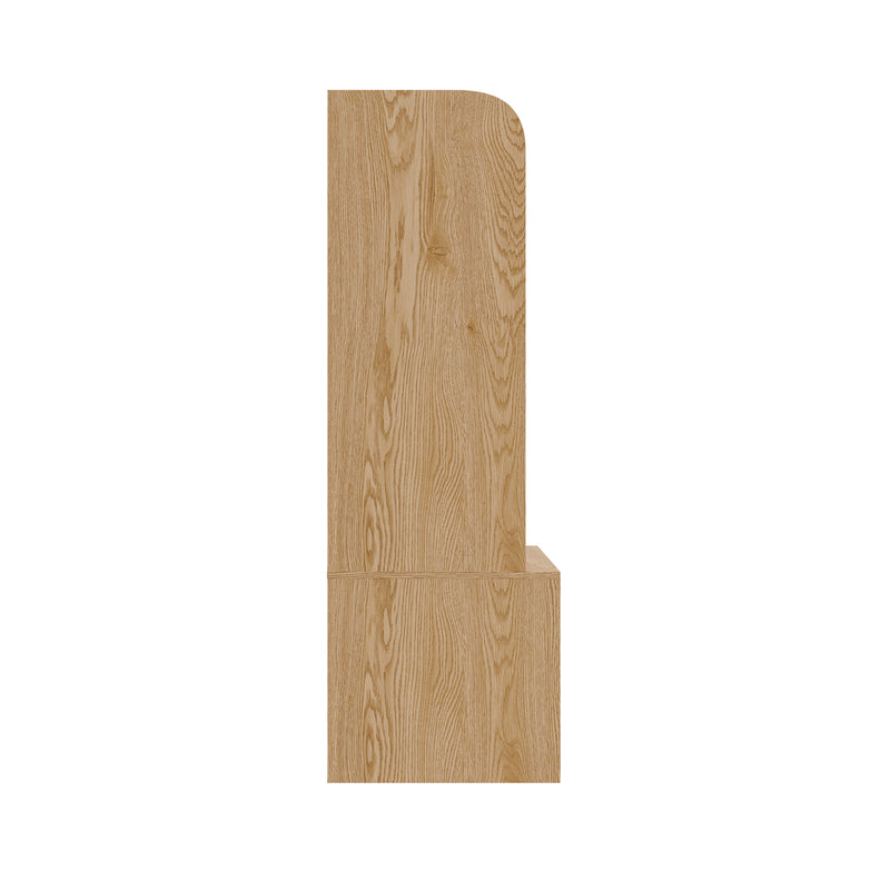 Oikiture Kids Bookcase Toy Organiser with Chest Natural