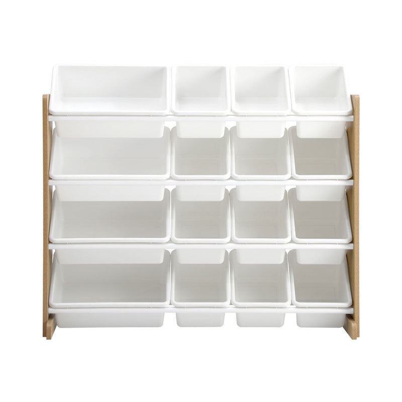 Oikiture 16 Bins 4-Tier Kids Toy Organiser Storage Rack