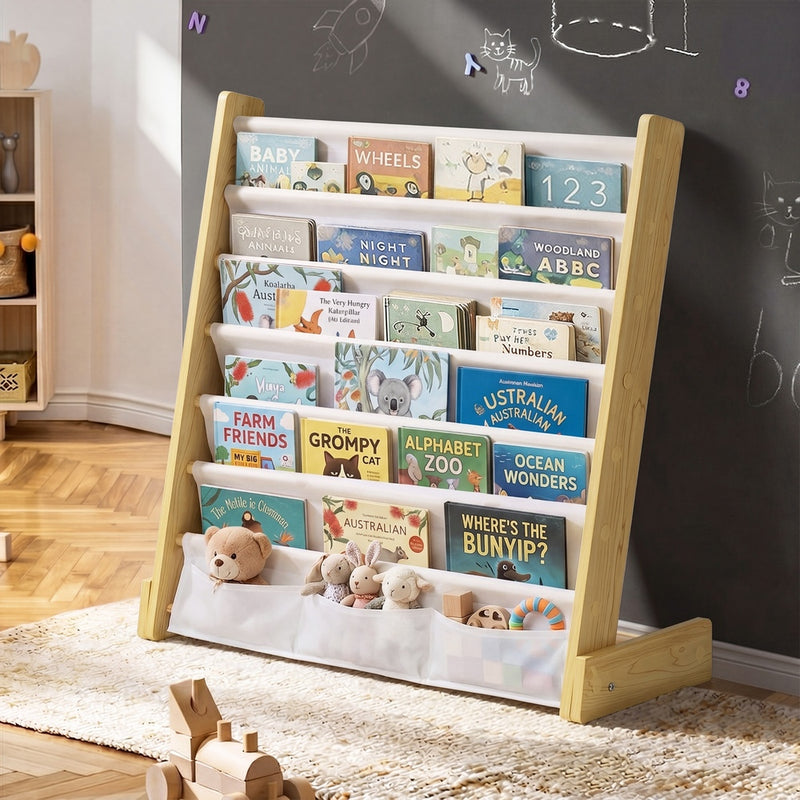 Oikiture Kids Bookshelf Bookcase Children Magazine Rack Shelf