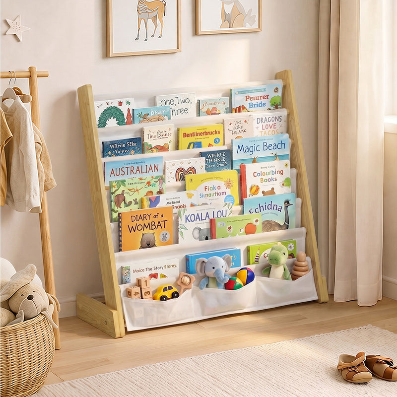 Oikiture Kids Bookshelf Bookcase Children Magazine Rack Shelf