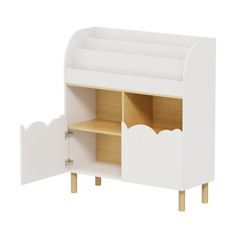Oikiture Kids Storage Organiser Bookshelf White