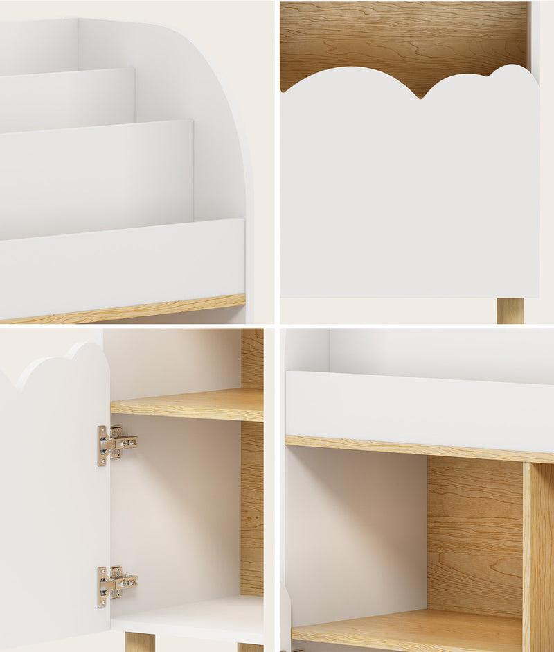 Oikiture Kids Storage Organiser Bookshelf White
