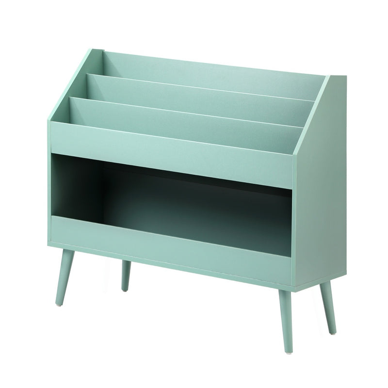 Oikiture Kids Bookshelf Children Bookcase Organiser Toy Storage Green