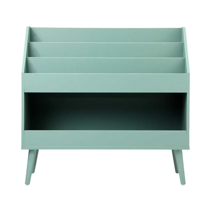 Oikiture Kids Bookshelf Children Bookcase Organiser Toy Storage Green