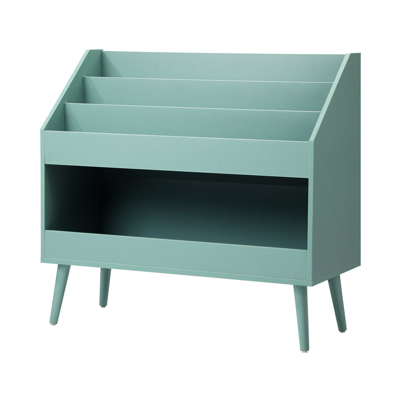 Oikiture Kids Bookshelf Children Bookcase Organiser Toy Storage Green