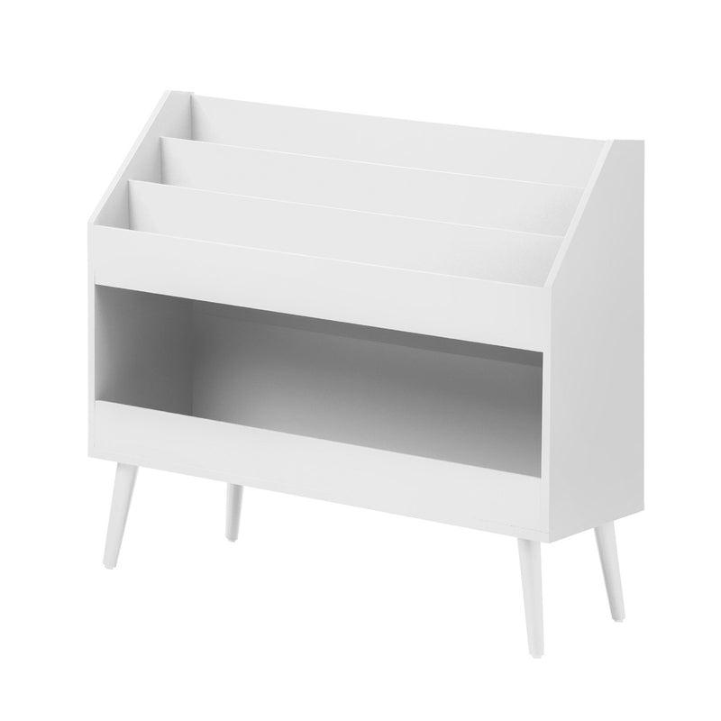 Oikiture Kids Bookshelf Children Bookcase Organiser Toy Shelf White