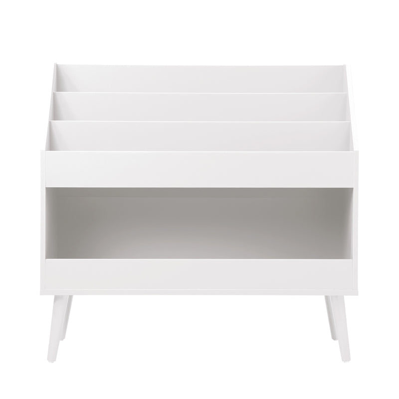 Oikiture Kids Bookshelf Children Bookcase Organiser Toy Shelf White