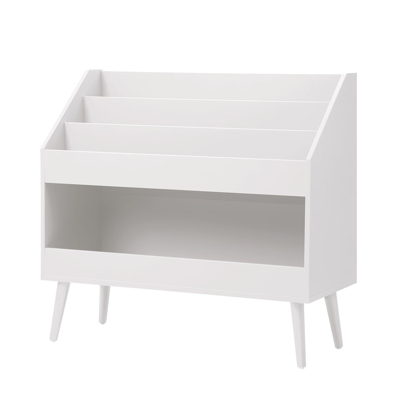 Oikiture Kids Bookshelf Children Bookcase Organiser Toy Shelf White