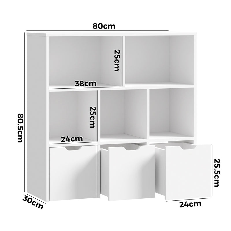 Oikiture Kids Storage Organiser Cabinet With Removable Box White
