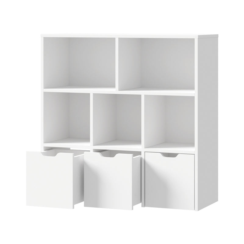 Oikiture Kids Storage Organiser Cabinet With Removable Box White