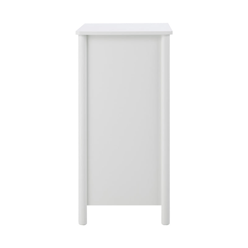 Oikiture Kids Storage Bookshelf 2 Tier Shelf Scalloped Edge White