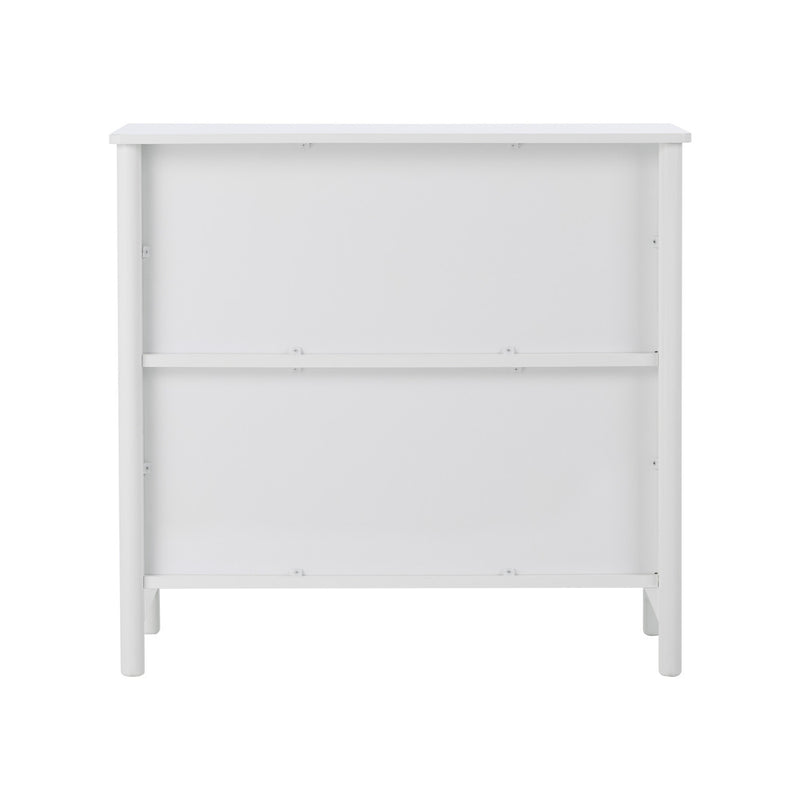 Oikiture Kids Storage Bookshelf 2 Tier Shelf Scalloped Edge White