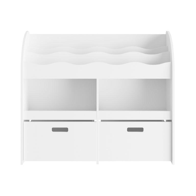 Oikiture Kids Bookshelf Toy Storage Box Organiser Display Shelf White