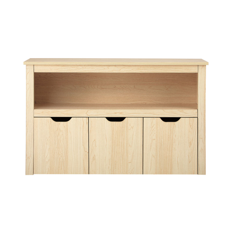 Oikiture Kids Toy Storage Cabinet With Storage Box Natural