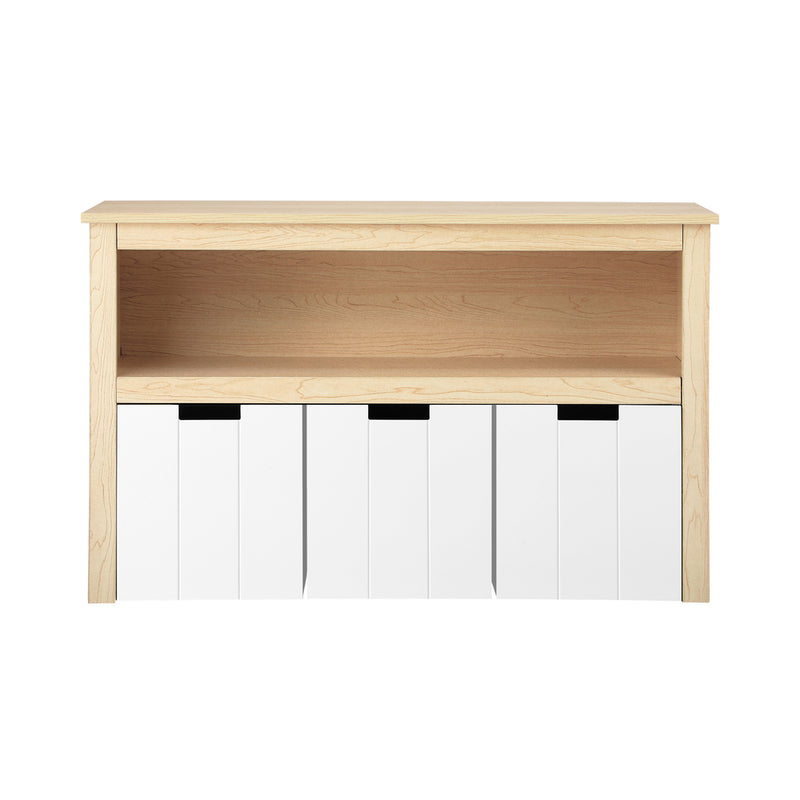 Oikiture Wooden Kids Toy Storage Cabinet Displayshelf 3 Portable Box