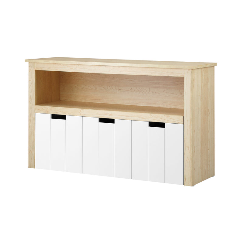 Oikiture Wooden Kids Toy Storage Cabinet Displayshelf 3 Portable Box