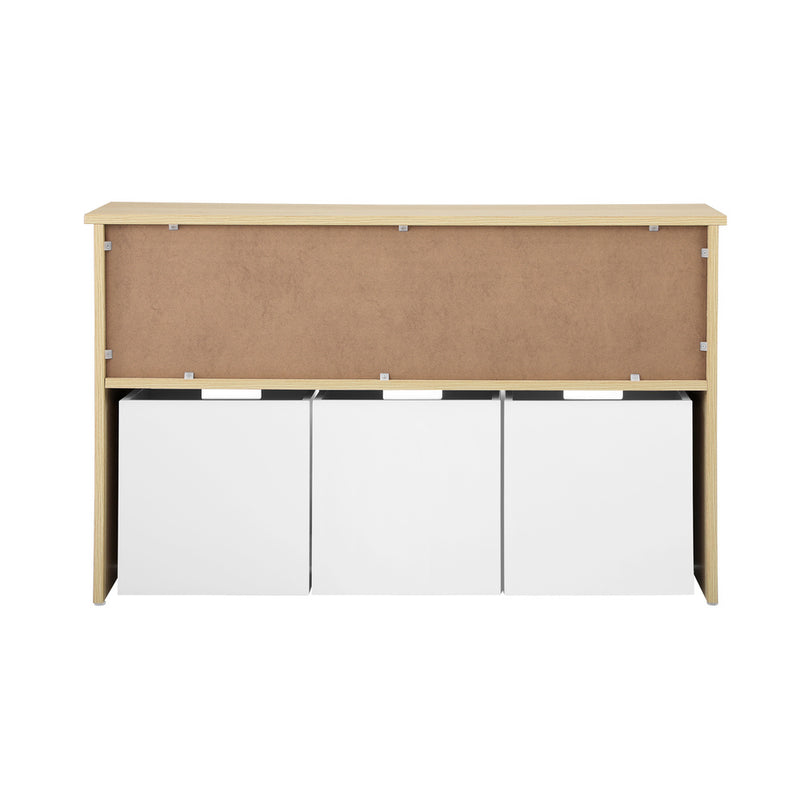 Oikiture Wooden Kids Toy Storage Cabinet Displayshelf 3 Portable Box