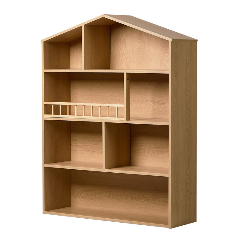 Oikiture Kids Bookshelf Children Bookcase Display Shelf Rack Natural