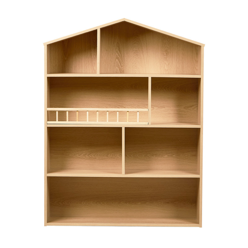 Oikiture Kids Bookshelf Children Bookcase Display Shelf Rack Natural