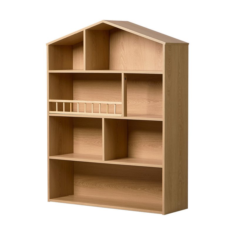 Oikiture Kids Bookshelf Children Bookcase Display Shelf Rack Natural