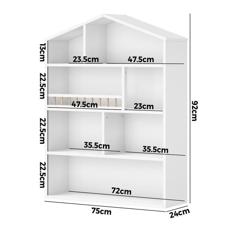 Oikiture Kids Bookshelf Bookcase Organiser Display Shelf