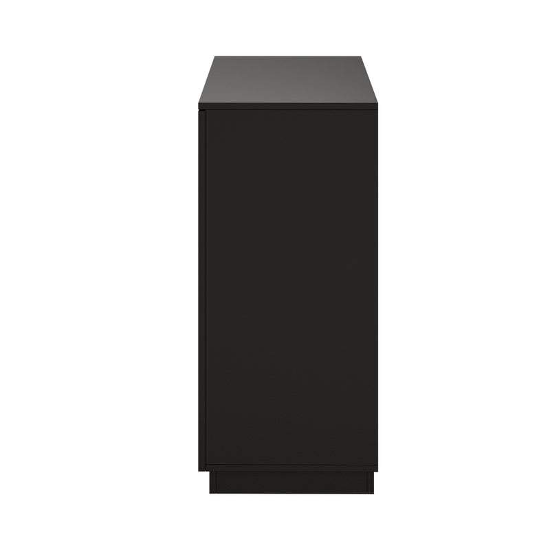 Oikiture Buffet Storage Cabinet 4 Drawers Cupboard Black