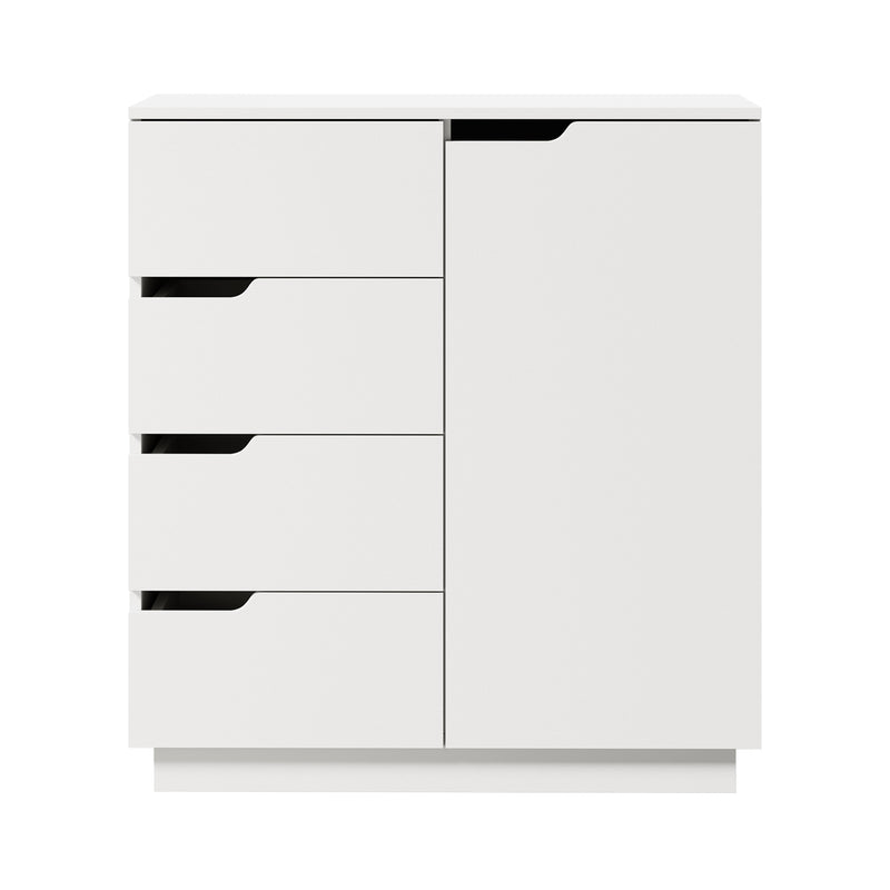 Oikiture Buffet Storage Cabinet 4 Drawers Cupboard White