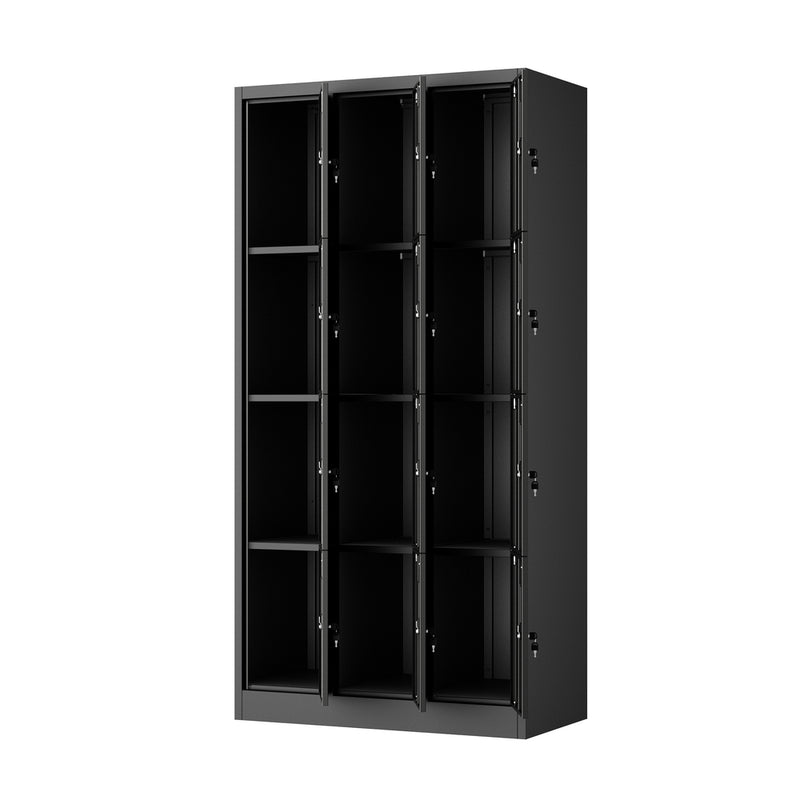 Oikiture 12 Door Locker Cabinet Steel Cupboard Office School Gym White