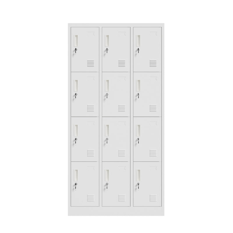 Oikiture 12 Door Locker Cabinet Steel Cupboard Office School Gym White