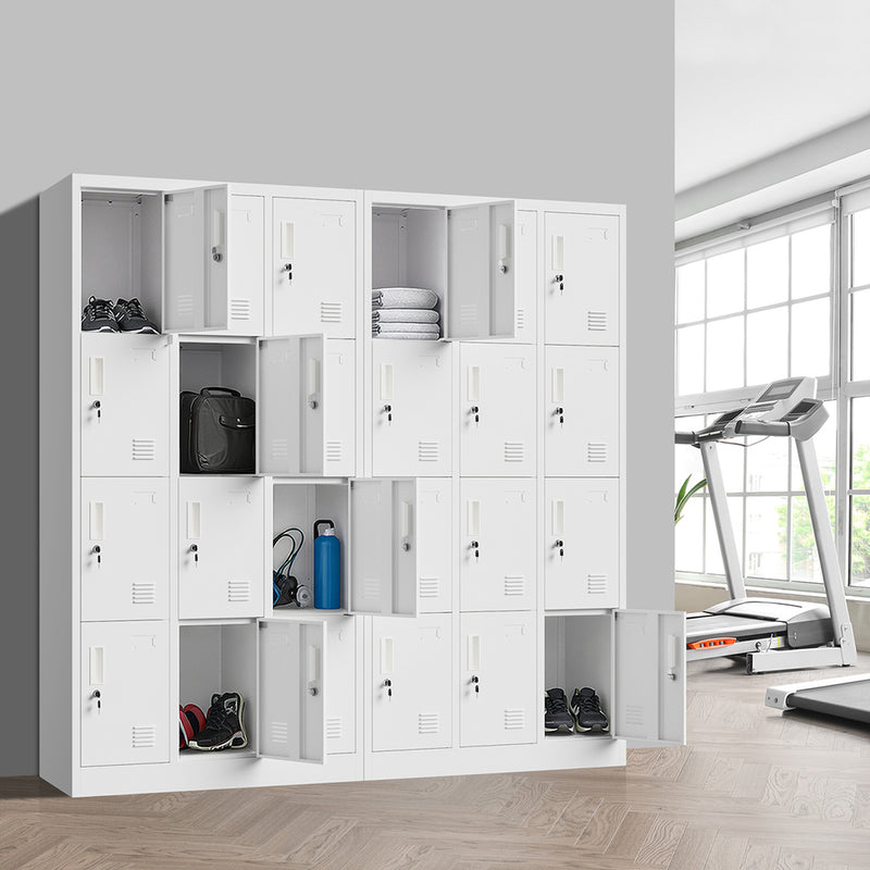 Oikiture 12 Door Locker Cabinet Steel Cupboard Office School Gym White