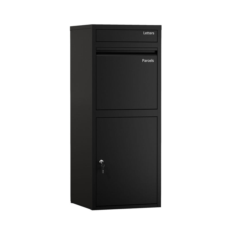Oikiture Steel Parcel Letterbox Drop Box Lockable Storage Black