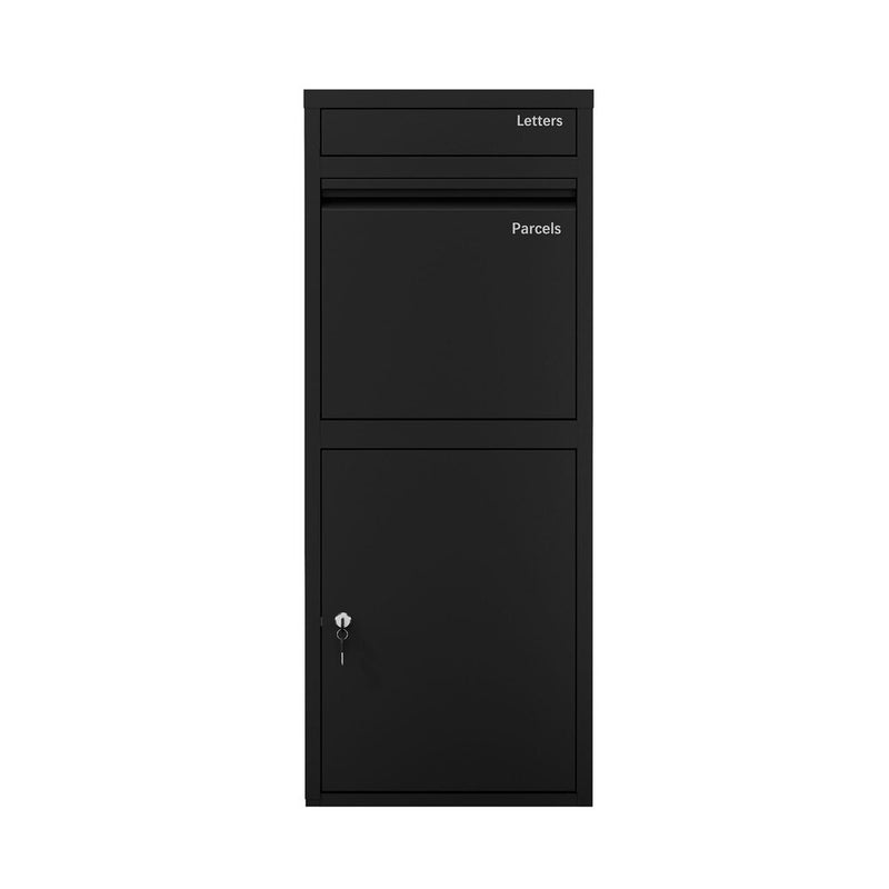 Oikiture Steel Parcel Letterbox Drop Box Lockable Storage Black