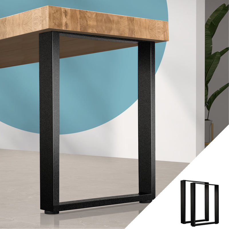 Oikiture 2X Table Legs Bench Box Steel Metal 71 X 50CM