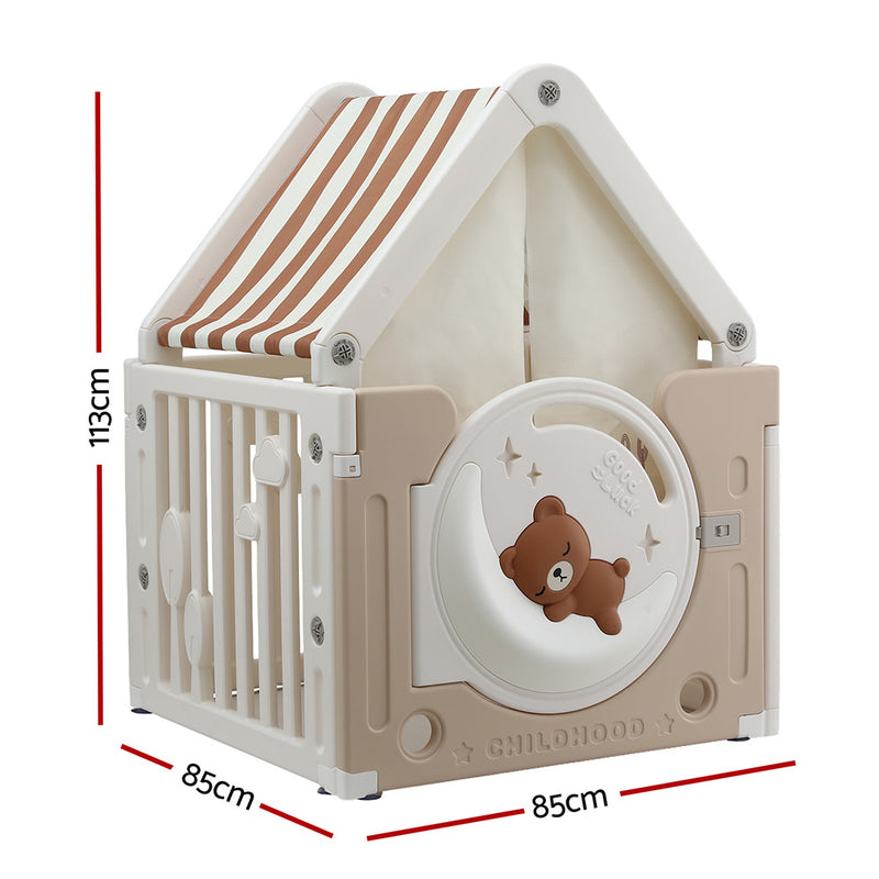 Keezi Kids Play Tent Playhouse Castle with Floor Mat 85CMX113CM