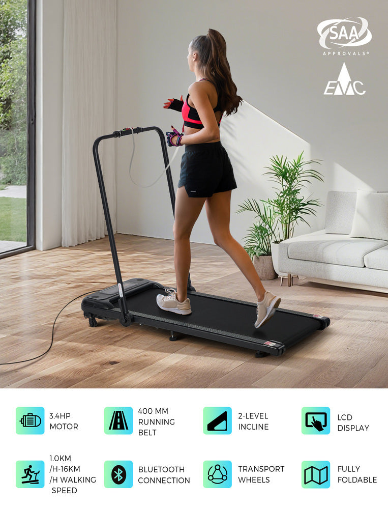 Finex Treadmill Electric Walking Pad 2-in-1 Home Fitness Foldable