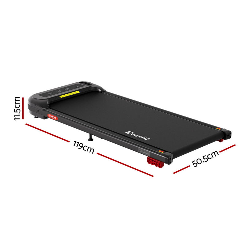Everfit Treadmill Electric Walking Pad with Incline Under Desk Home Gym Black