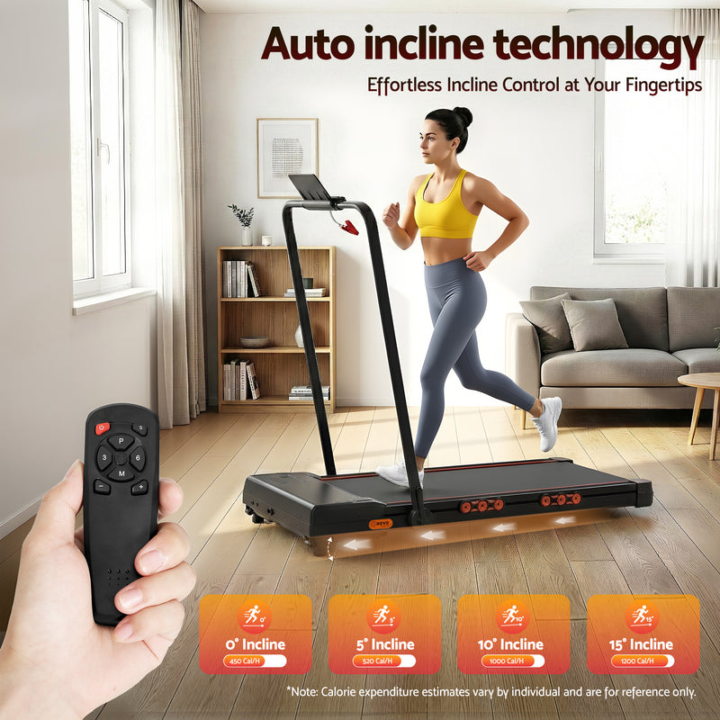 Everfit Treadmill Electric Walking Pad Auto Incline Foldable for Home Gym Black