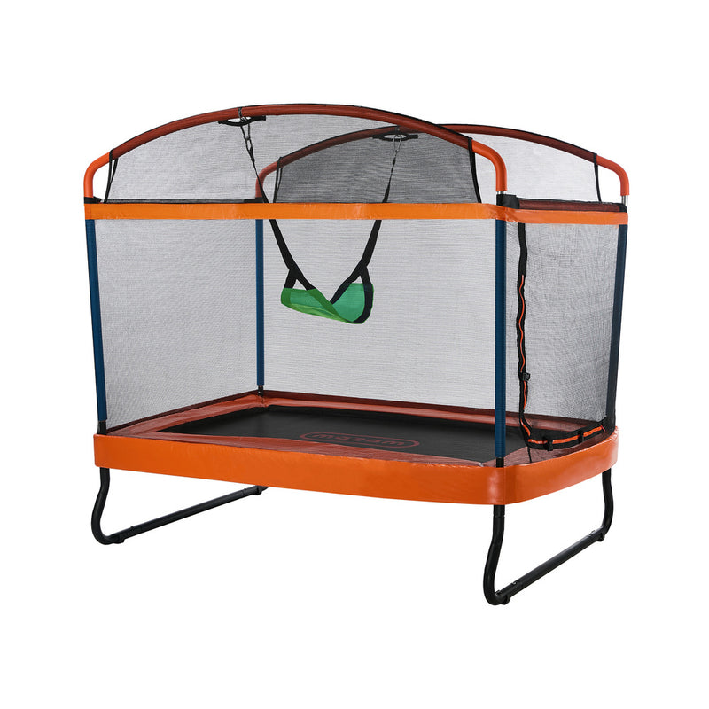 Mazam 6FT Kids Trampoline with Swing Bar Rectangule Safety Enclosure